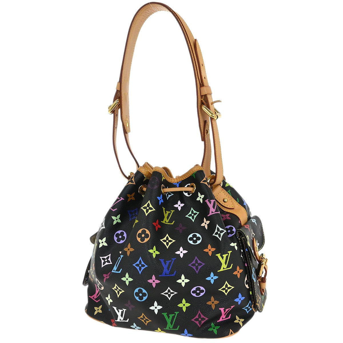Louis Vuitton Black Monogram Multicolor Petite Noe Handbag M42230