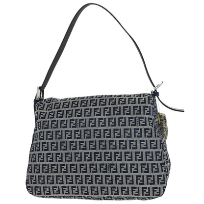 Fendi Navy Gray Zucchino Mamma Baguette Handbag