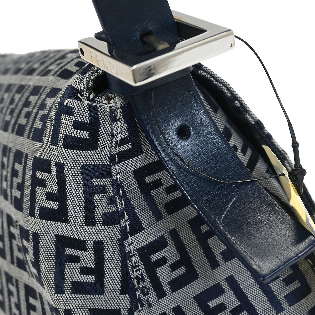 Fendi Navy Gray Zucchino Mamma Baguette Handbag