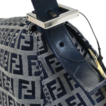 Fendi Navy Gray Zucchino Mamma Baguette Handbag