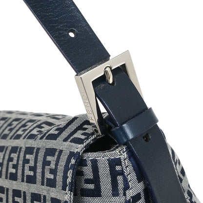 Fendi Navy Gray Zucchino Mamma Baguette Handbag