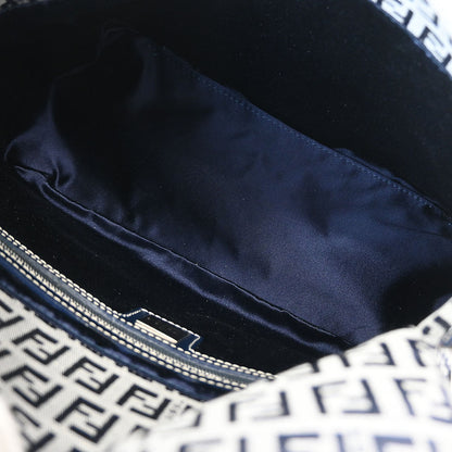 Fendi Navy Gray Zucchino Mamma Baguette Handbag