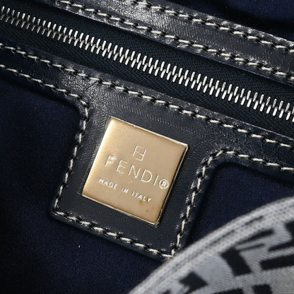 Fendi Navy Gray Zucchino Mamma Baguette Handbag