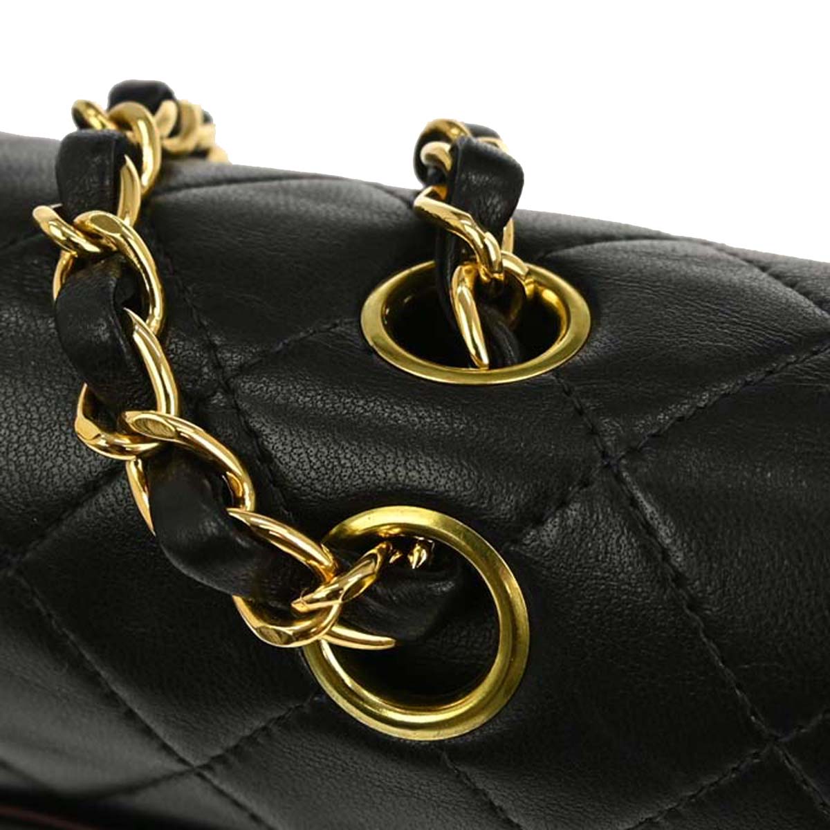 Chanel 1997-1999 Black Lambskin Medium Classic Double Flap Shoulder Bag