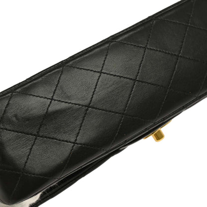 Chanel 1994-1996 Black Lambskin Medium Classic Double Flap Shoulder Bag