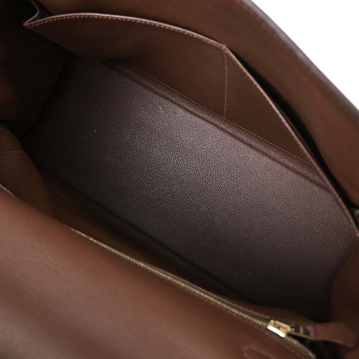 Hermes Marron Fonce Togo Kelly 32 Retourne Handbag