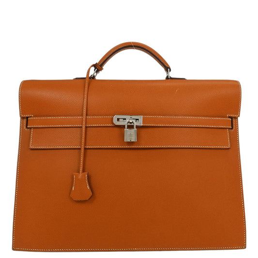 Hermes Gold Epsom Kelly Depeche 38 Business Handbag