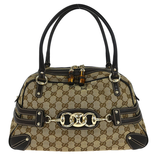 Gucci Brown Bamboo Horsebit Handbag