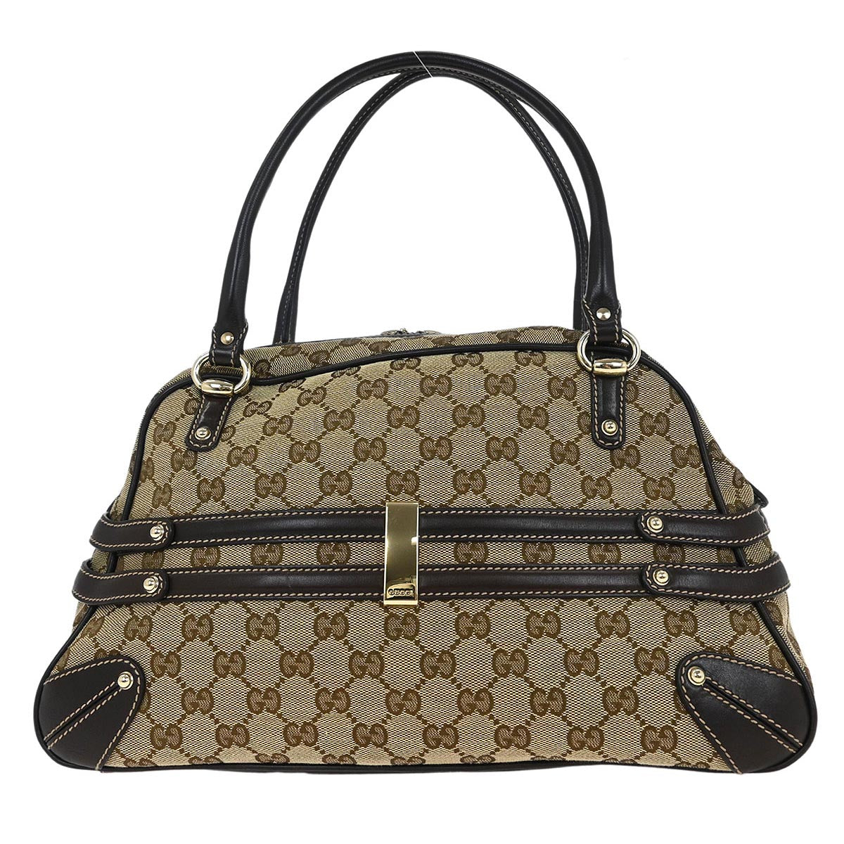 Gucci Brown Bamboo Horsebit Handbag
