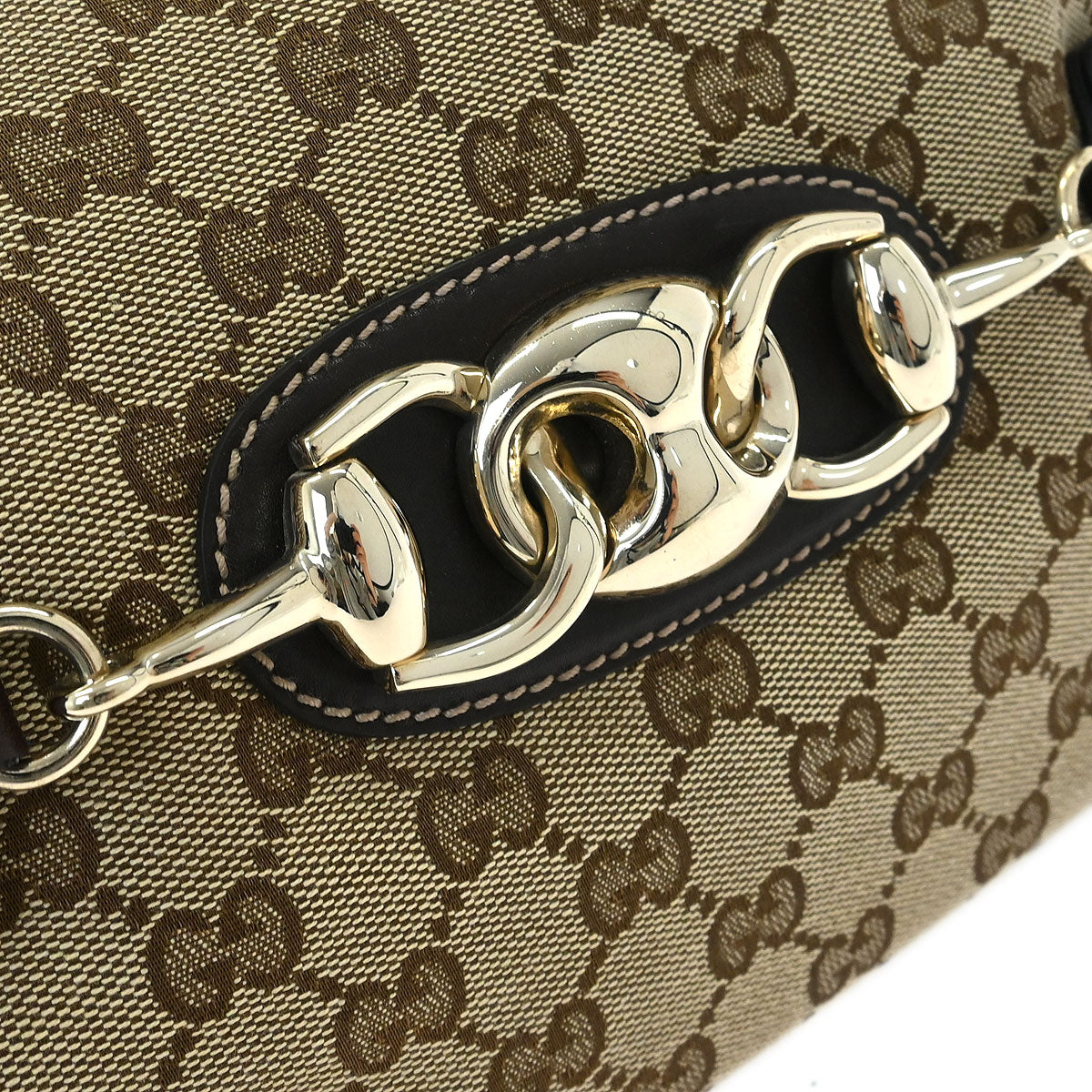 Gucci Brown Bamboo Horsebit Handbag