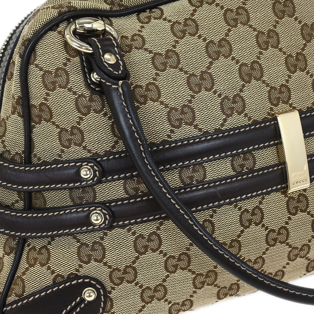 Gucci Brown Bamboo Horsebit Handbag