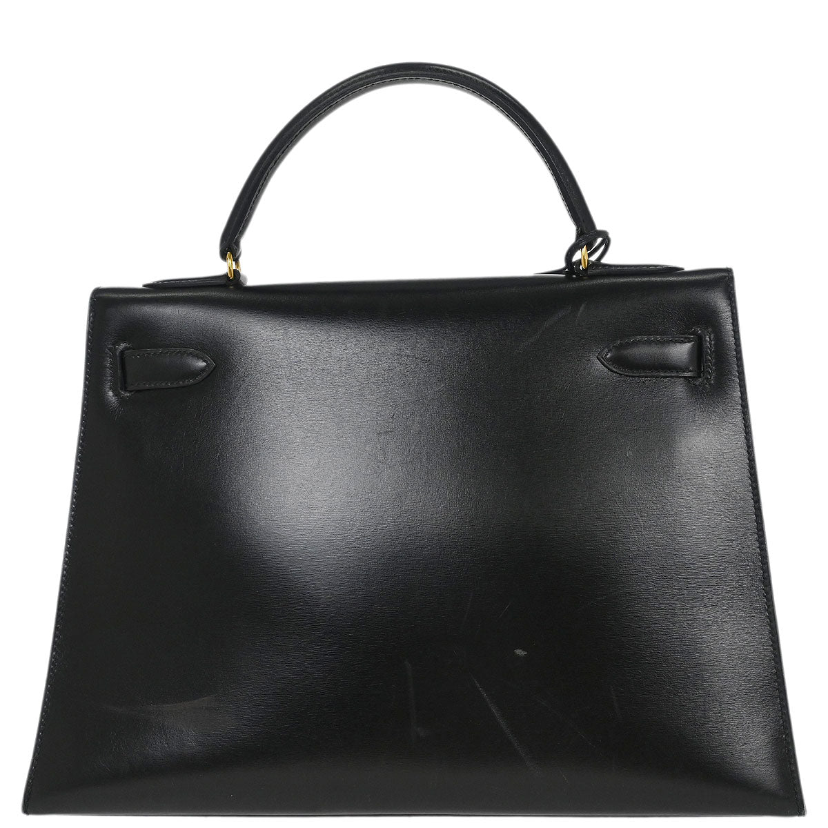 Hermes Black Box Calf Kelly 32 Sellier Handbag