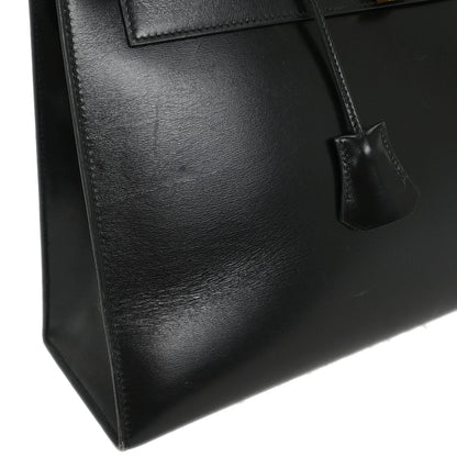 Hermes Black Box Calf Kelly 32 Sellier Handbag