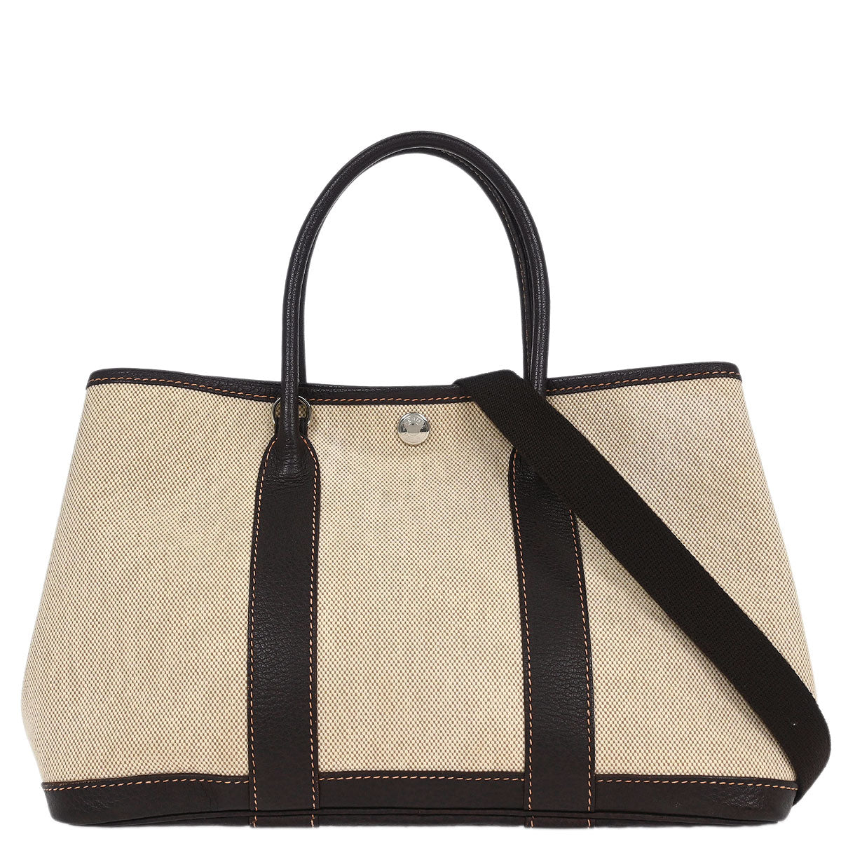 Hermes Beige Toile H Buffalo Garden Party 30 TPM Tote Bag