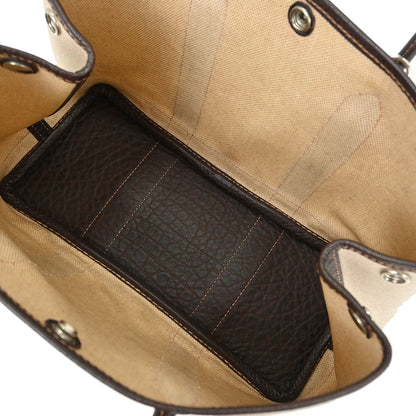 Hermes Beige Toile H Buffalo Garden Party 30 TPM Tote Bag