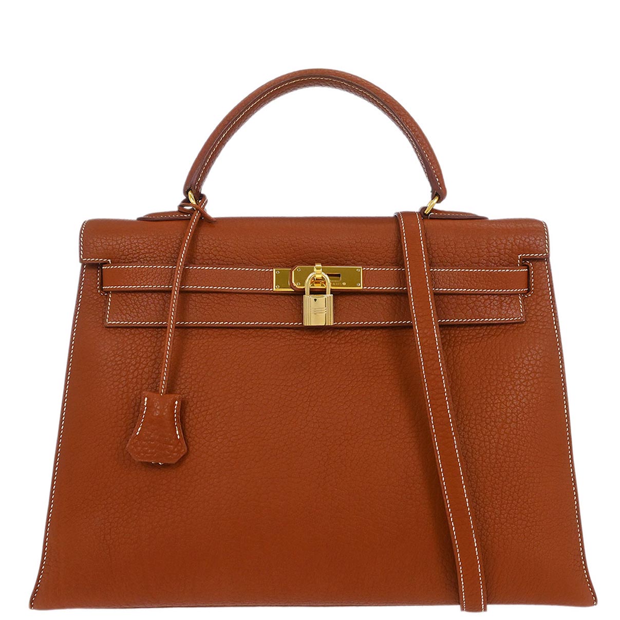 Hermes Brique Togo Kelly 35 Sellier 2way Shoulder Handbag