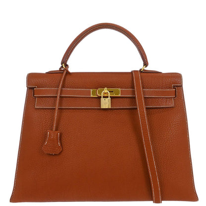 Hermes Brique Togo Kelly 35 Sellier 2way Shoulder Handbag