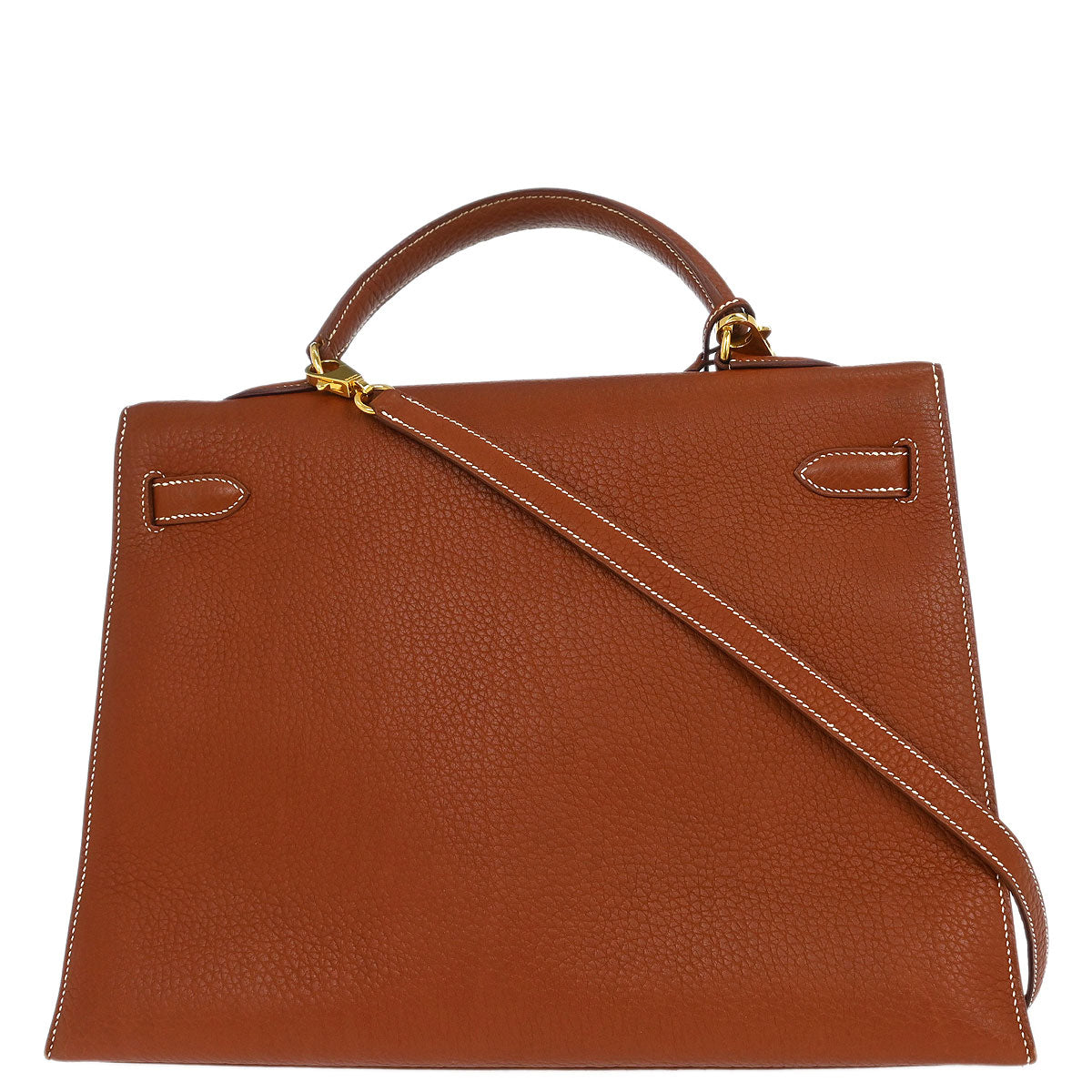 Hermes Brique Togo Kelly 35 Sellier 2way Shoulder Handbag