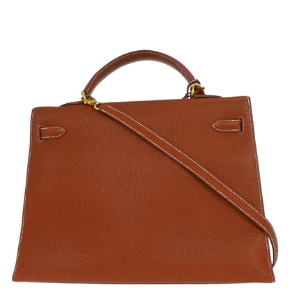 Hermes Brique Togo Kelly 35 Sellier 2way Shoulder Handbag