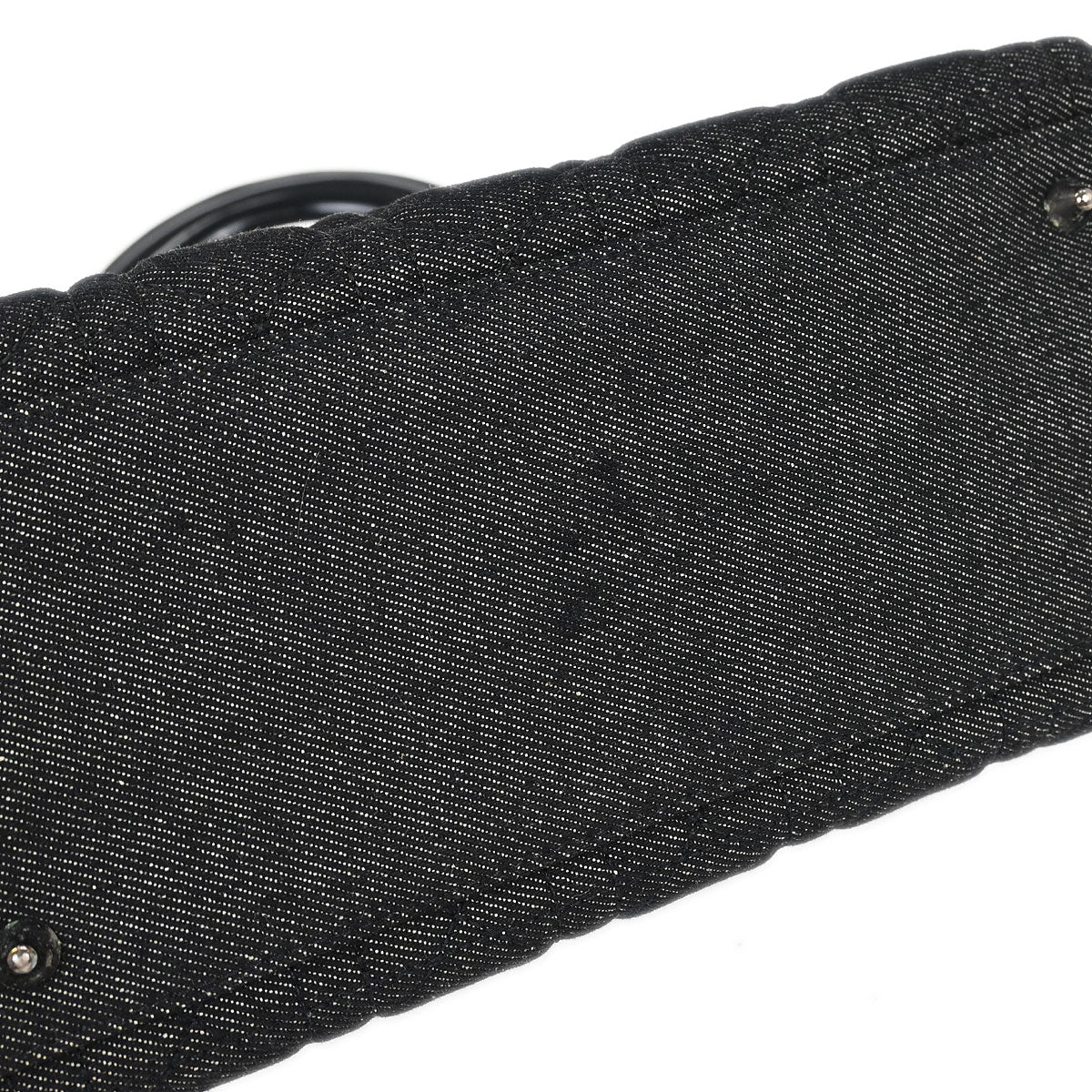 Christian Dior Black Denim Medium Lady Dior Cannage Handbag