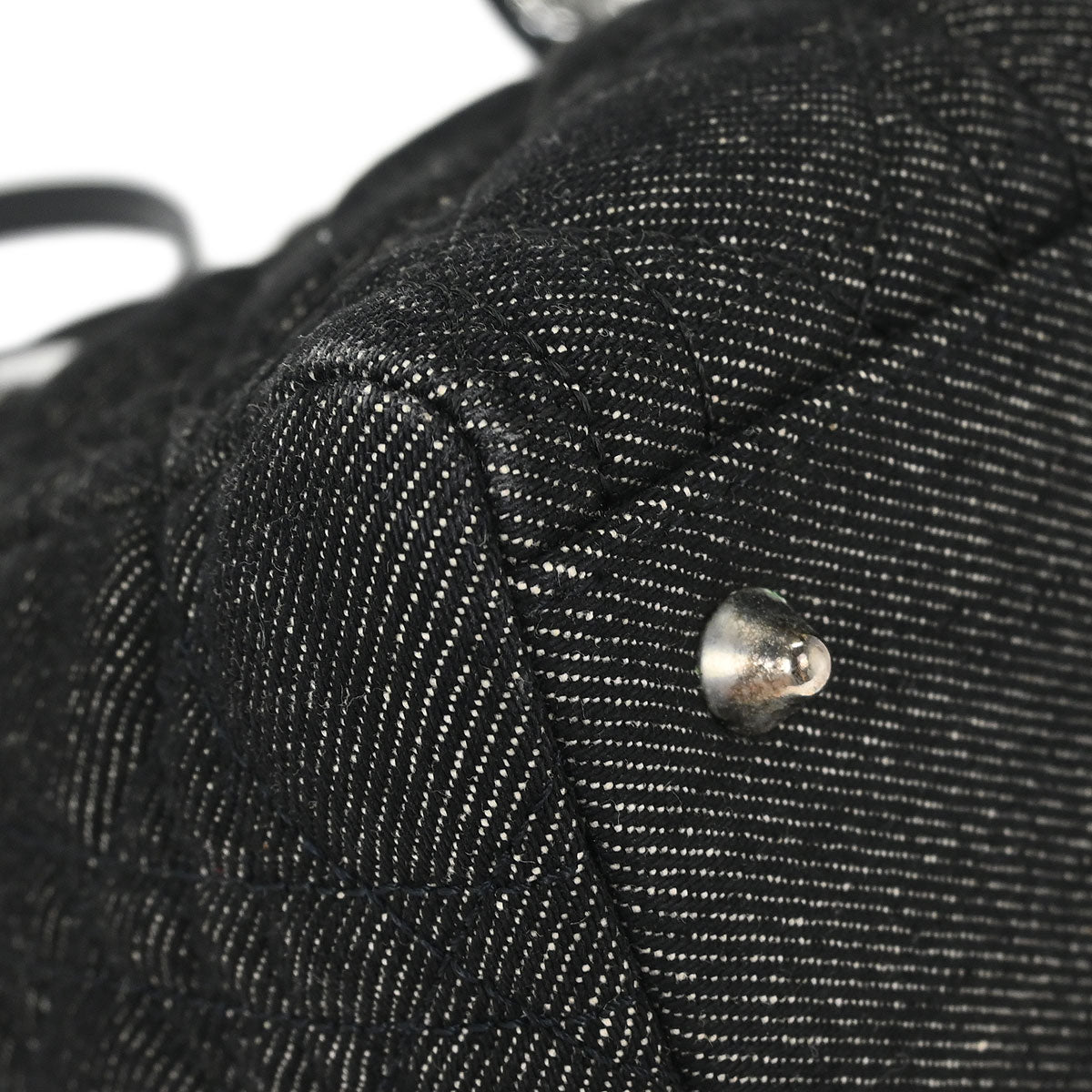 Christian Dior Black Denim Medium Lady Dior Cannage Handbag