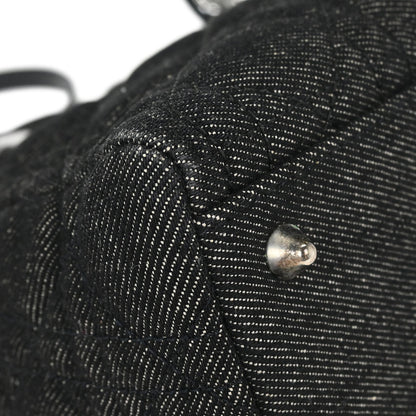 Christian Dior Black Denim Medium Lady Dior Cannage Handbag