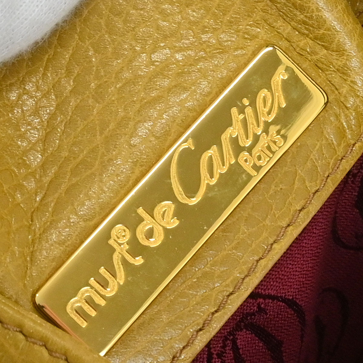 Cartier Yellow Bordeaux Drawstring must de Cartier Shoulder Bag