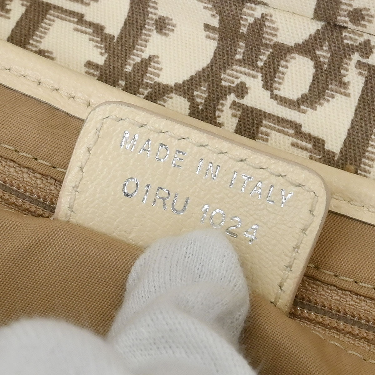 Christian Dior Off-white Embroidered Trotter Saddle Handbag