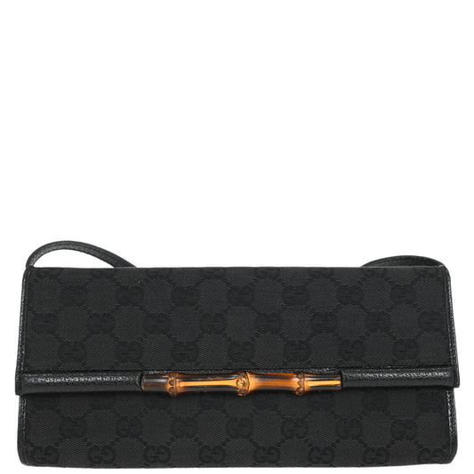 Gucci Black GG Bamboo Shoulder Bag