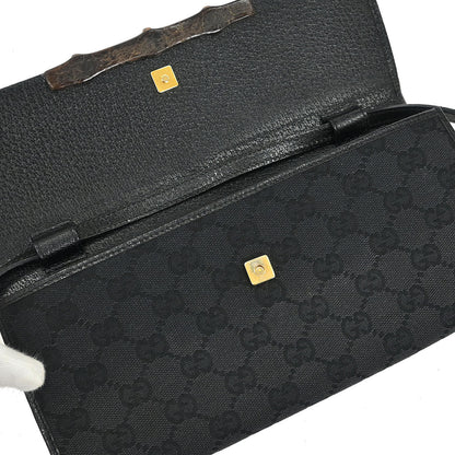 Gucci Black GG Bamboo Shoulder Bag