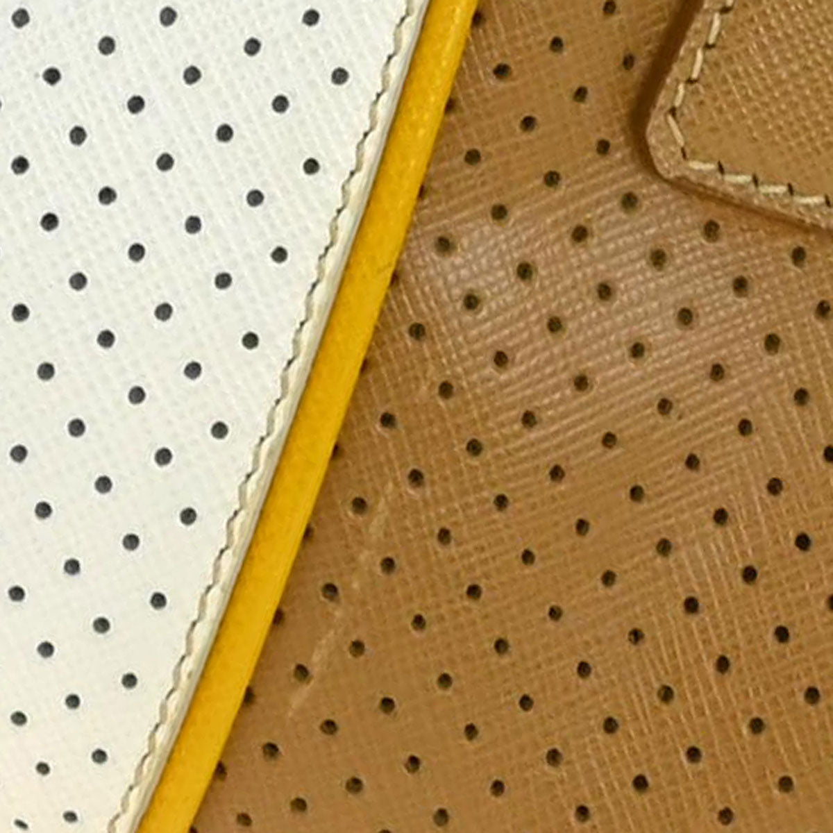 Prada Brown White Perforated Handbag