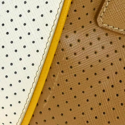 Prada Brown White Perforated Handbag