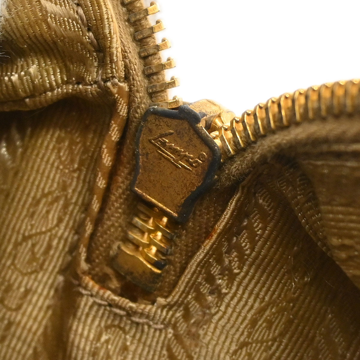 Prada Brown White Perforated Handbag