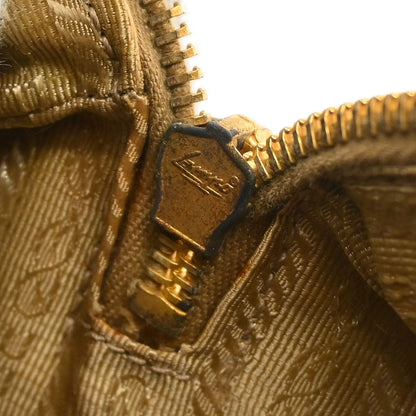 Prada Brown White Perforated Handbag