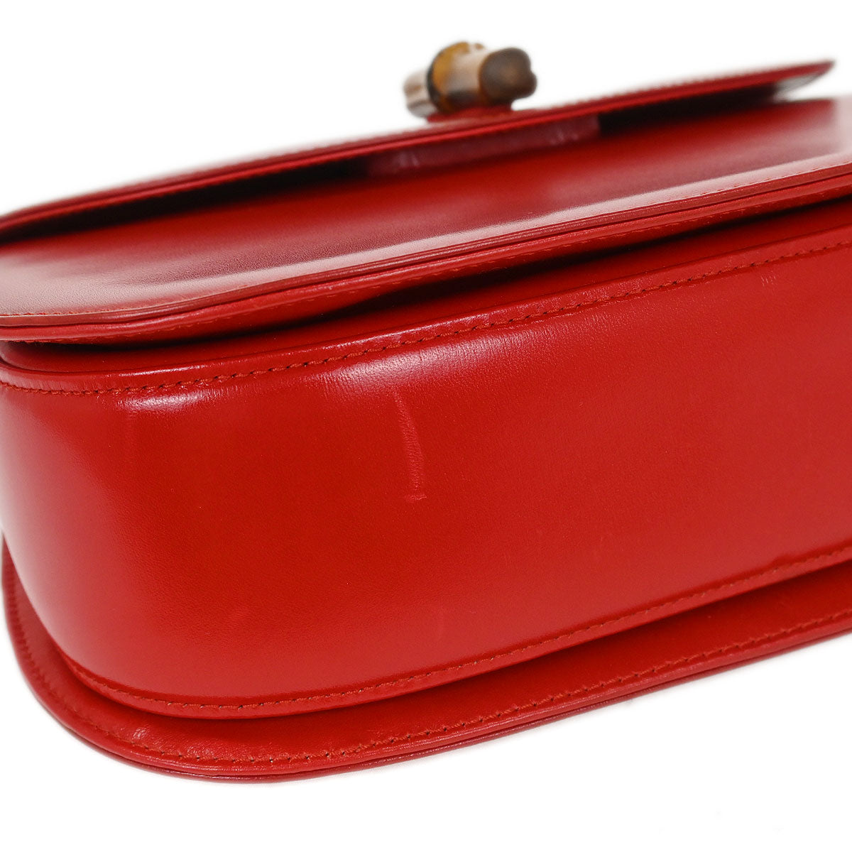 Gucci Red Bamboo 2way Shoulder Handbag