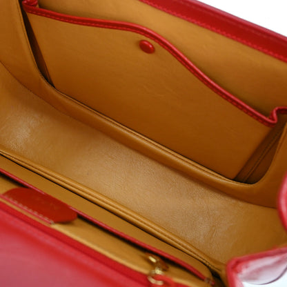 Gucci Red Bamboo 2way Shoulder Handbag