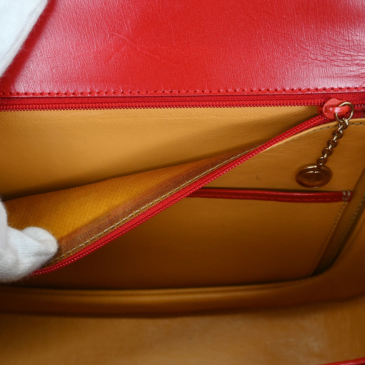 Gucci Red Bamboo 2way Shoulder Handbag