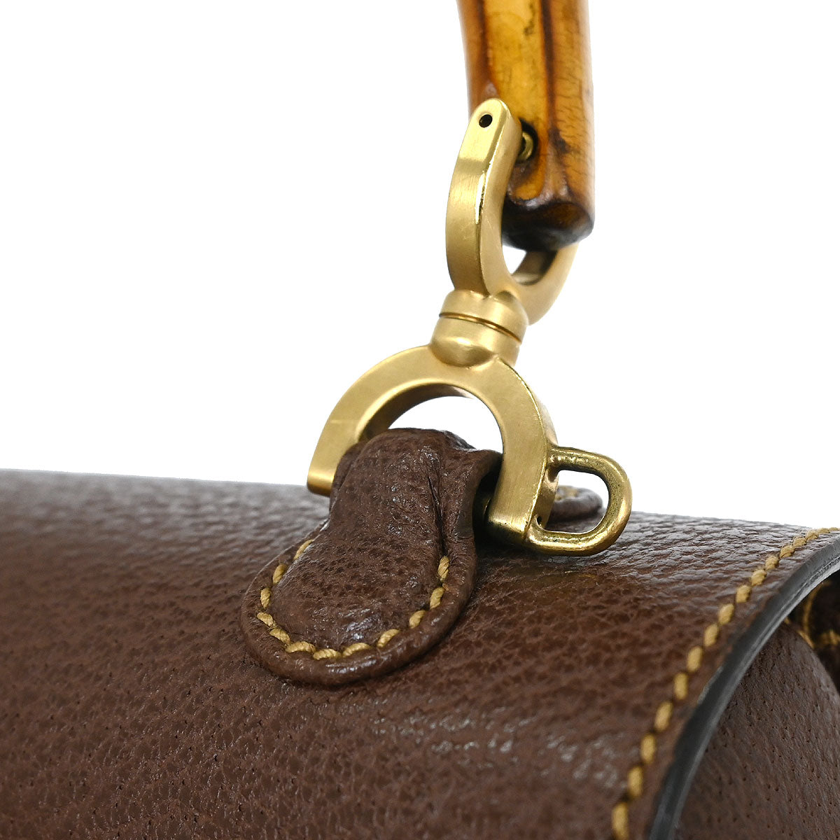 Gucci Brown Pigskin Bamboo 2way Shoulder Handbag