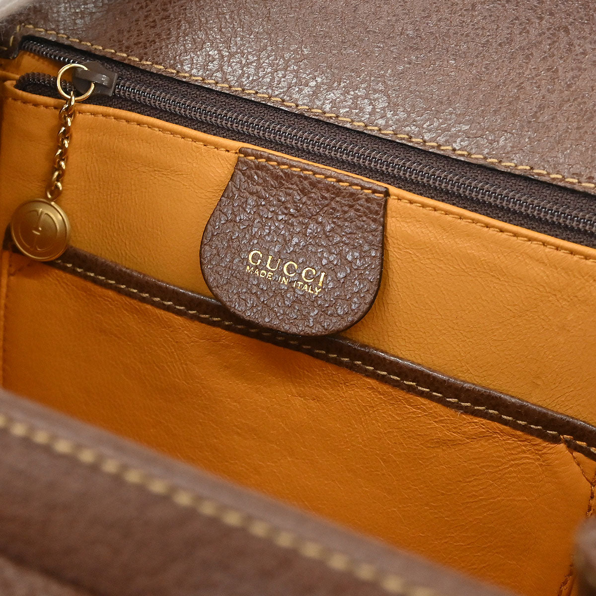 Gucci Brown Pigskin Bamboo 2way Shoulder Handbag