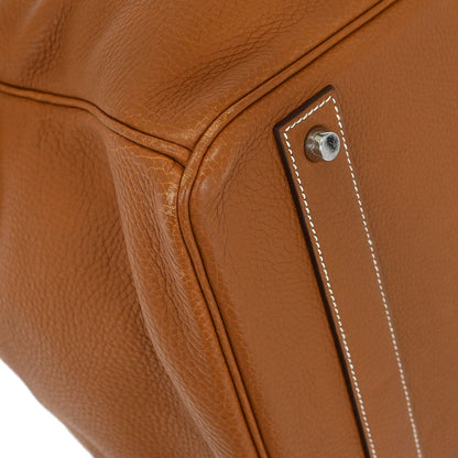 Hermes Gold Taurillon Clemence Birkin 50 Handbag