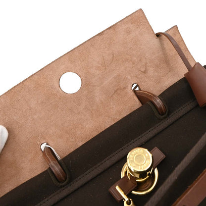 Hermes Brown Toile Officier Herbag a Dos 2 in 1 Backpack