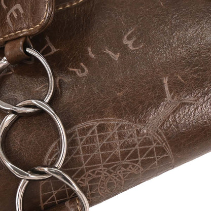 Chanel 2003-2004 Brown Calfskin Mademoiselle Graffiti Bag Shoulder Bag