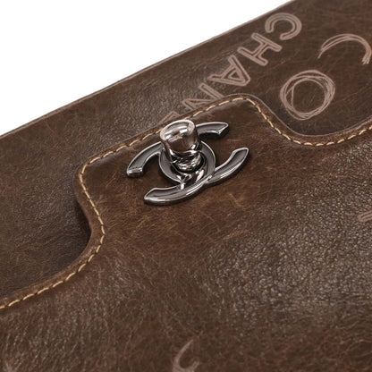 Chanel 2003-2004 Brown Calfskin Mademoiselle Graffiti Bag Shoulder Bag