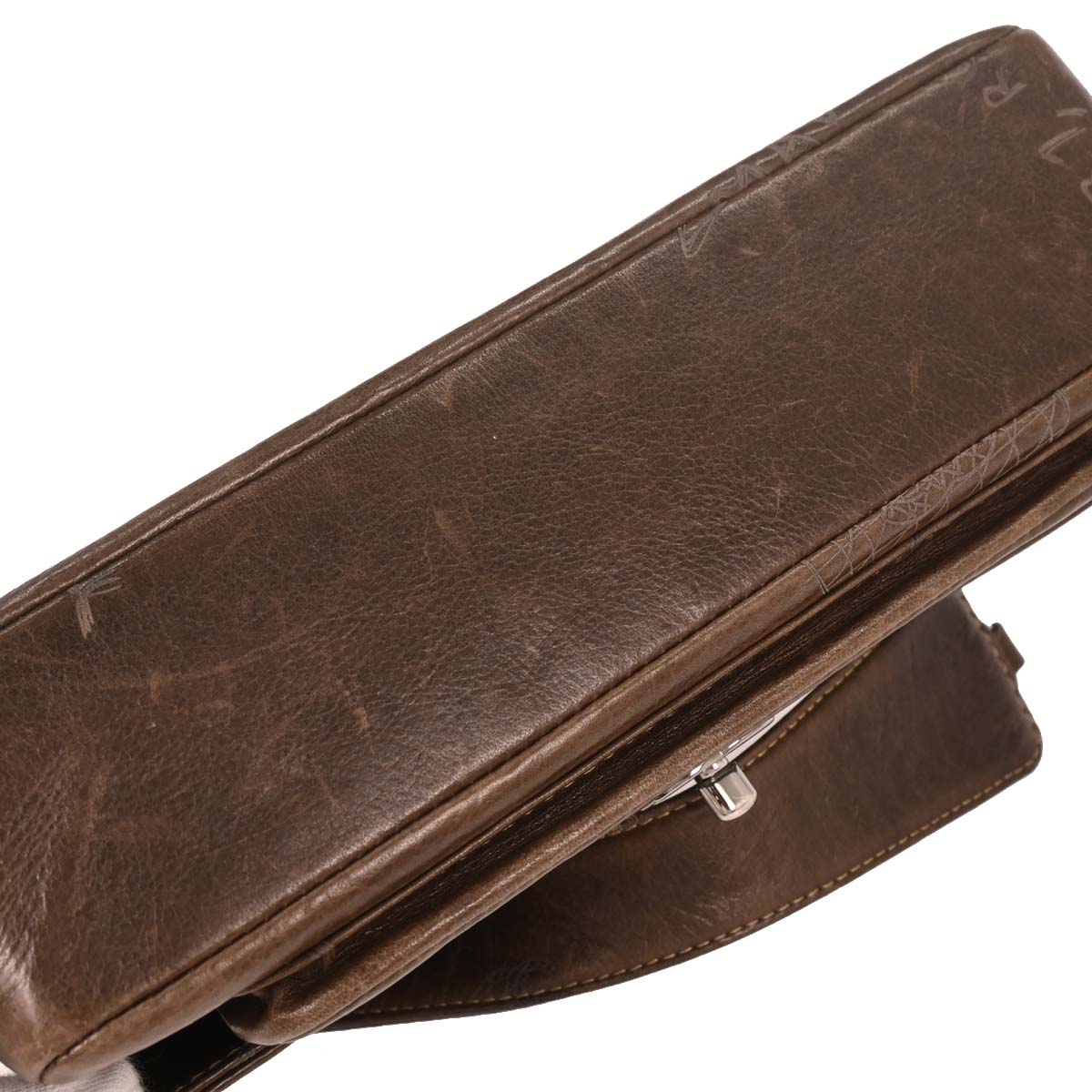 Chanel 2003-2004 Brown Calfskin Mademoiselle Graffiti Bag Shoulder Bag