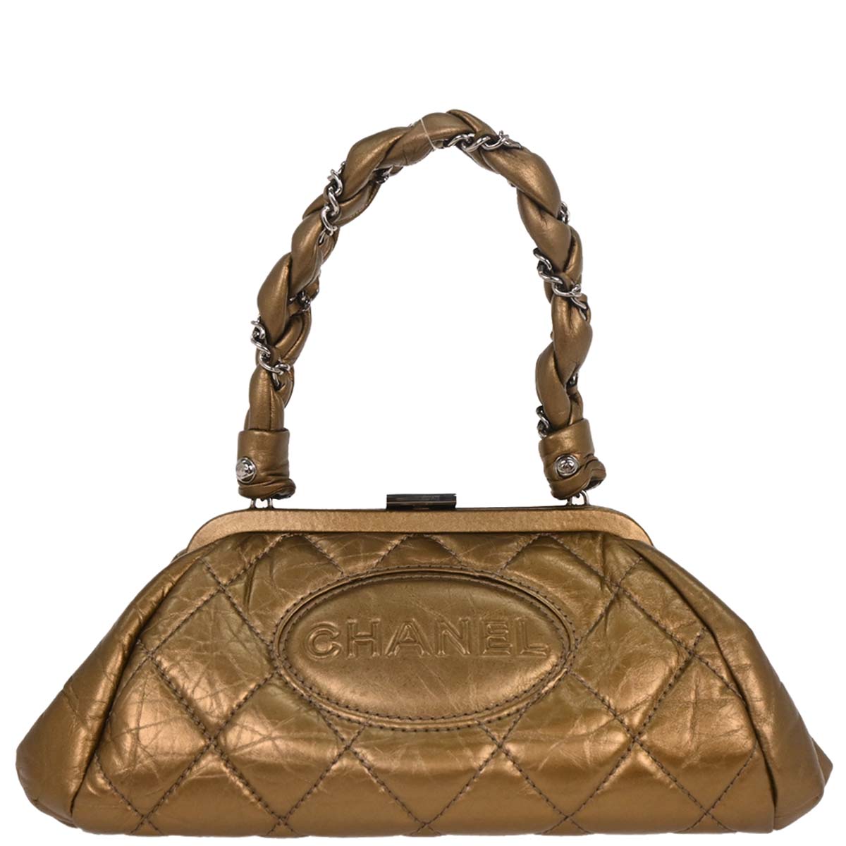 Chanel Gold Calfskin Handbag