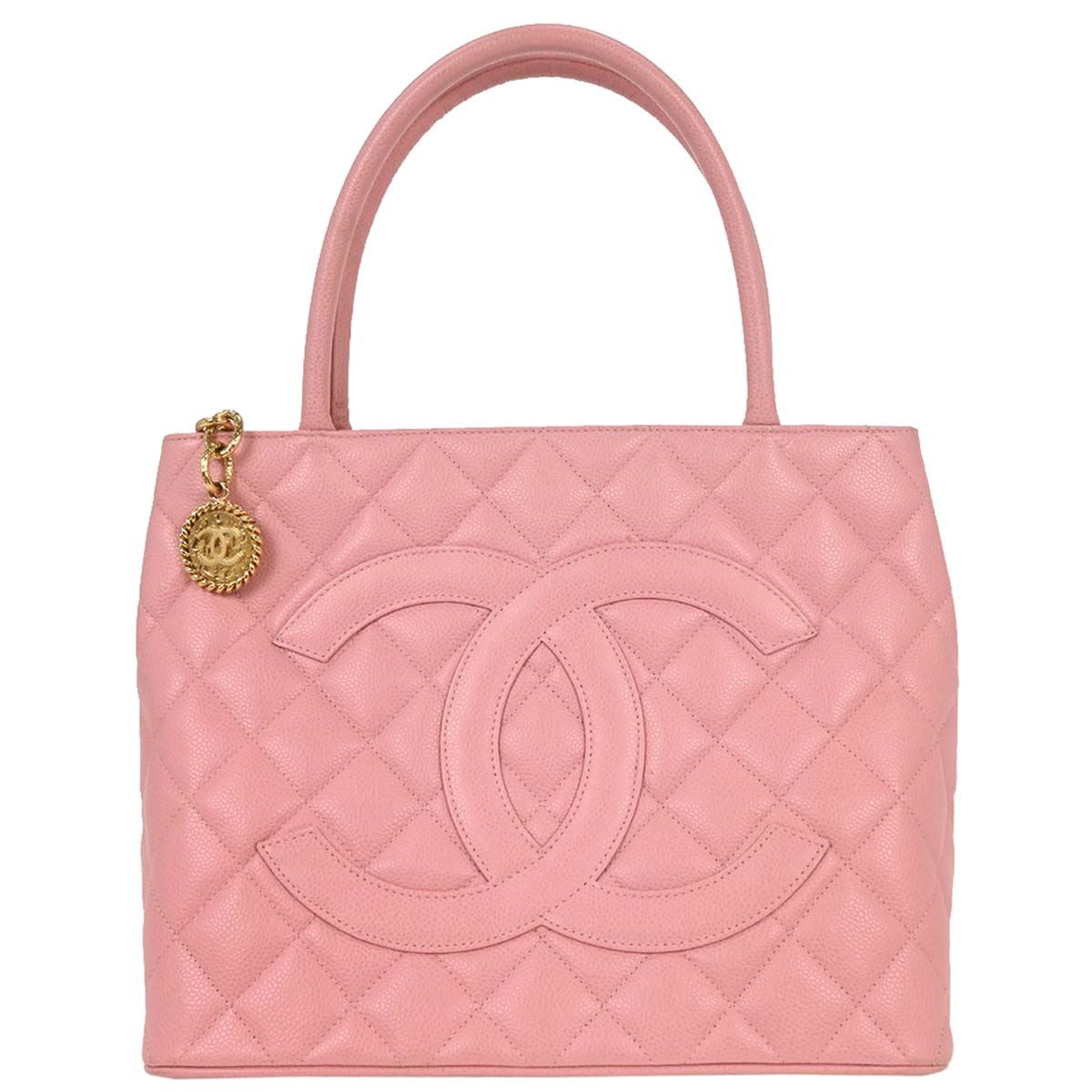 Chanel 2003-2004 Pink Caviar Medallion Tote Handbag