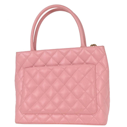 Chanel 2003-2004 Pink Caviar Medallion Tote Handbag