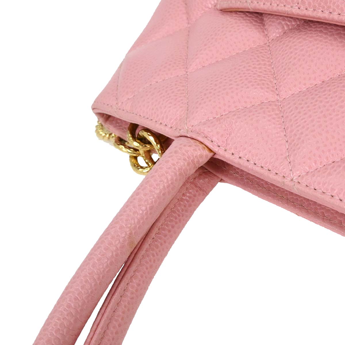Chanel 2003-2004 Pink Caviar Medallion Tote Handbag