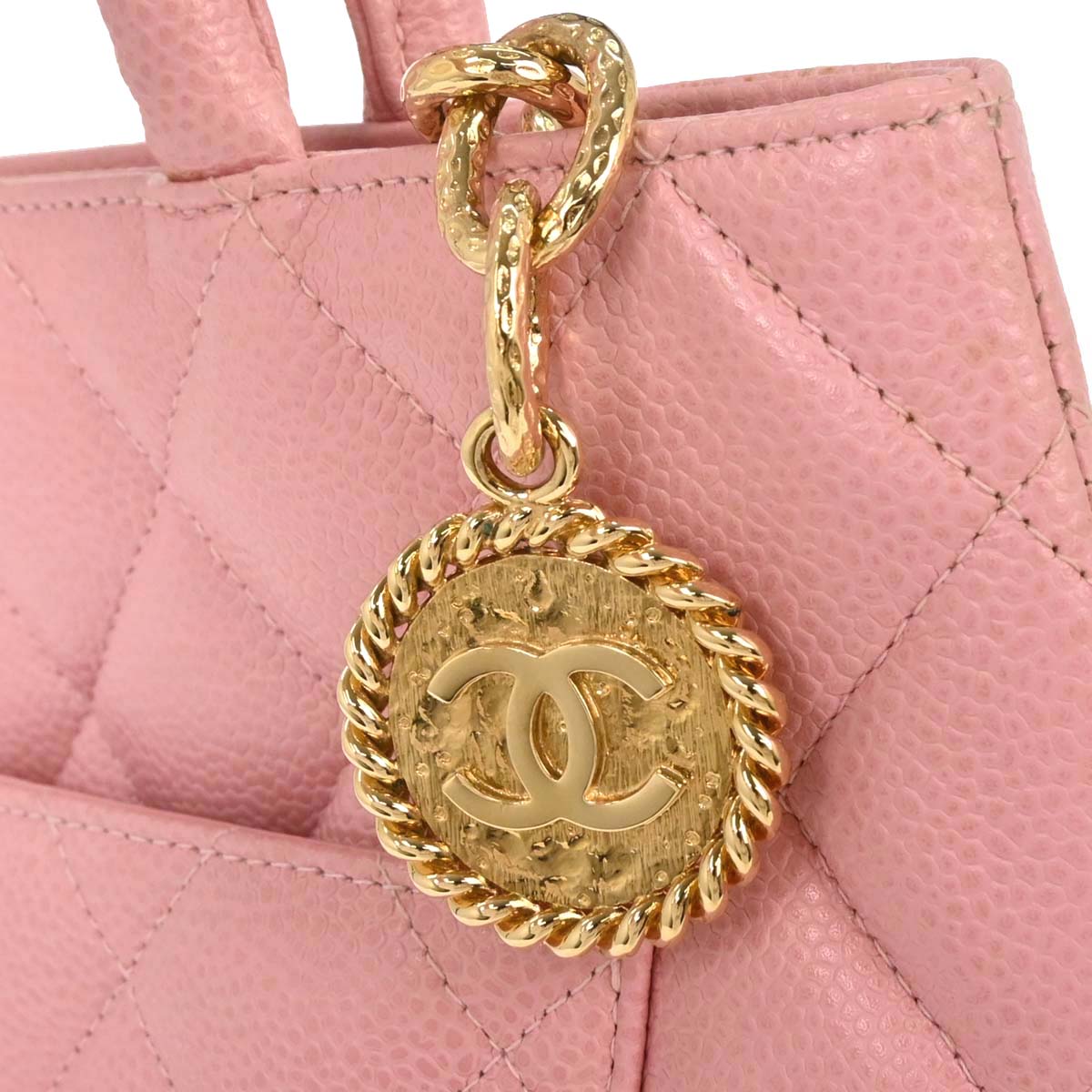 Chanel 2003-2004 Pink Caviar Medallion Tote Handbag