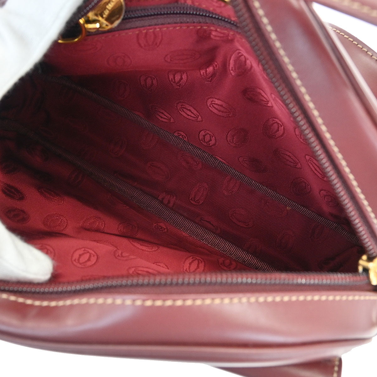 Cartier Bordeaux Leather Must de Cartier Shoulder Bag
